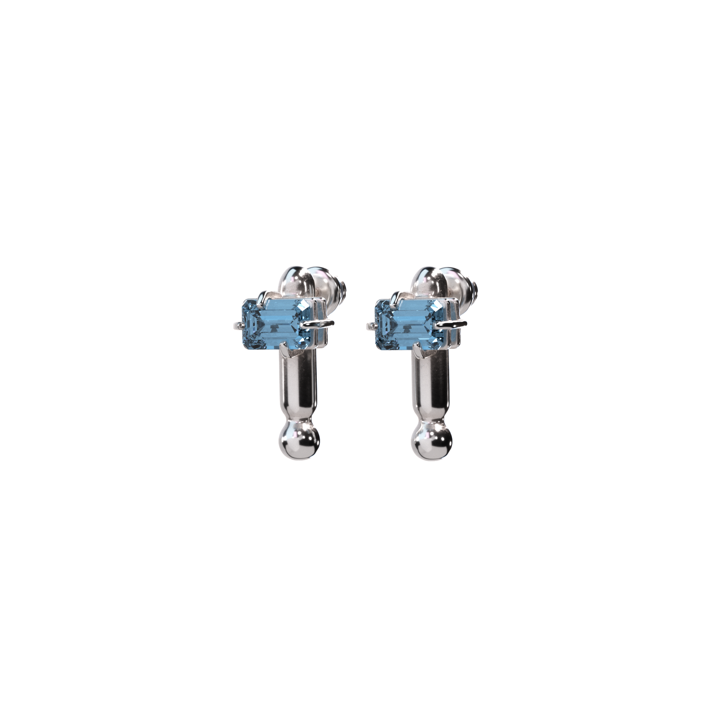 EXTENDED STUD; SWISS BLUE TOPAZ
