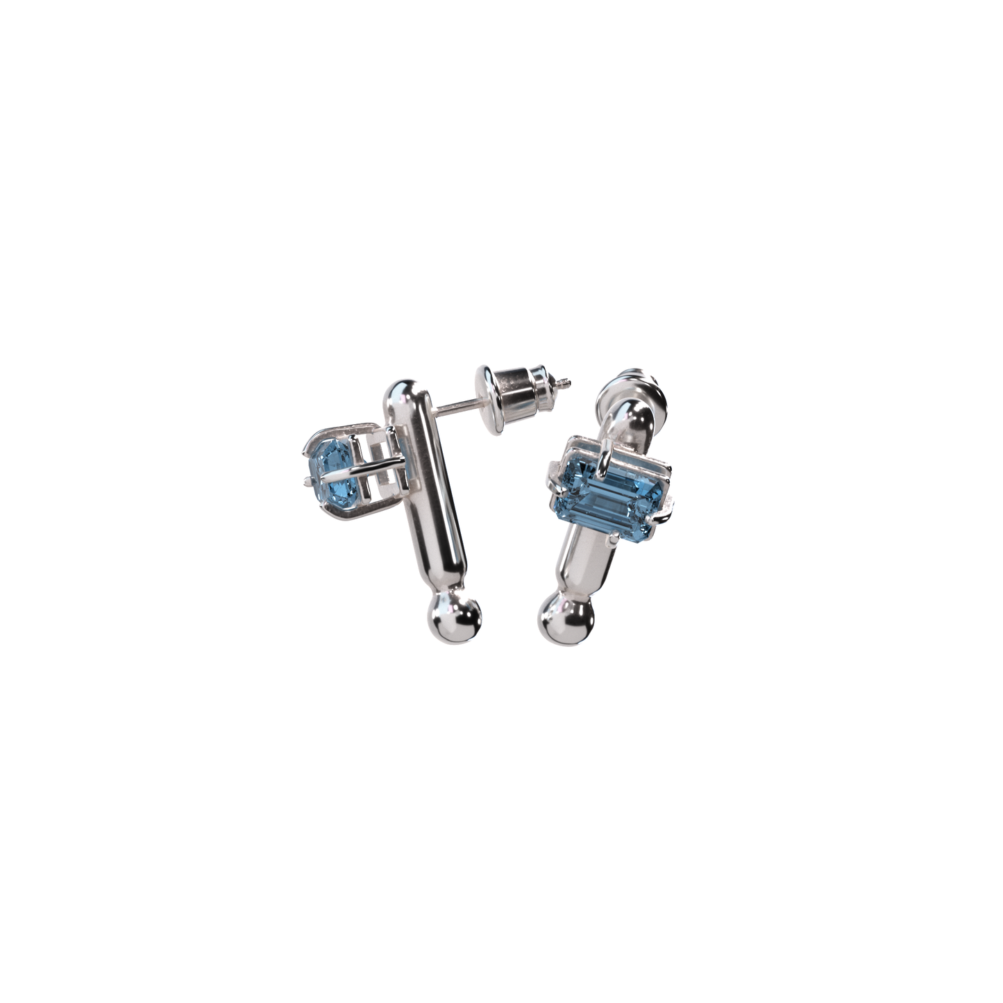 EXTENDED STUD; SWISS BLUE TOPAZ